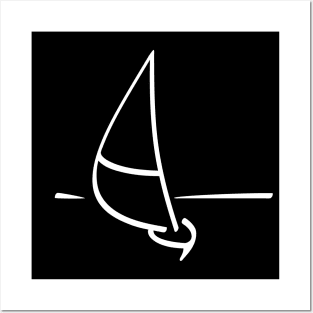 Sailboat (white) Posters and Art